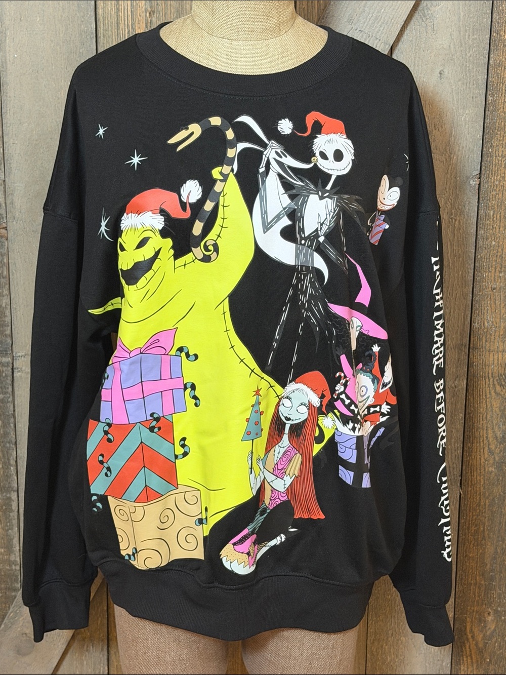 Disney Nightmare Before Christmas Sweatshirt Jack Sally Oogie Boogie Holiday